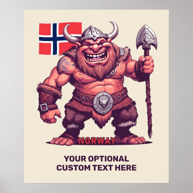 Anpassningsbar Text Norska Troll Poster (Framsidan)