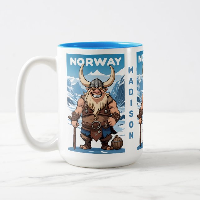 Anpassningsbar Text Norska Troll Två-Tonad Mugg (Vänster)