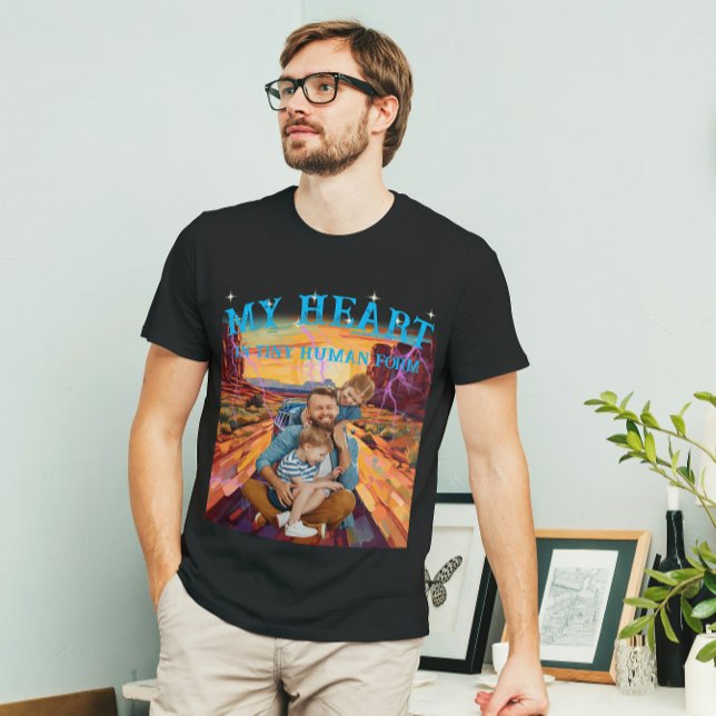 Anpassningsbar Text och Ansikte Porträtt Photo Vin T Shirt (Skapare uppladdad)