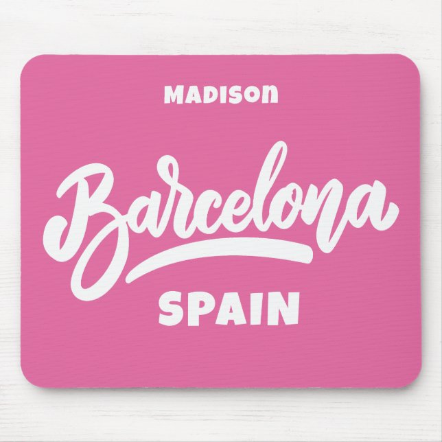 Anpassningsbar Text och Färg Barcelona Musmatta (Framsidan)