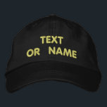Anpassningsbar Text och Färg Embroied Baseball Cap Broderad Keps<br><div class="desc">Enkel Personlig,  BEGRÄNSAD design Hat - Lägg till text / Namn / Logotyp / foto / mer - med verktyg för anpassning - Välj Färg / Storlek / Teckensnitt - Gör dina unika erbjudanden/personliga presentationer:) Lycka till - Be Lycklig :)</div>