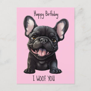 Anpassningsbar text och färg, 🐶 Frenchie puppy Bi Vykort
