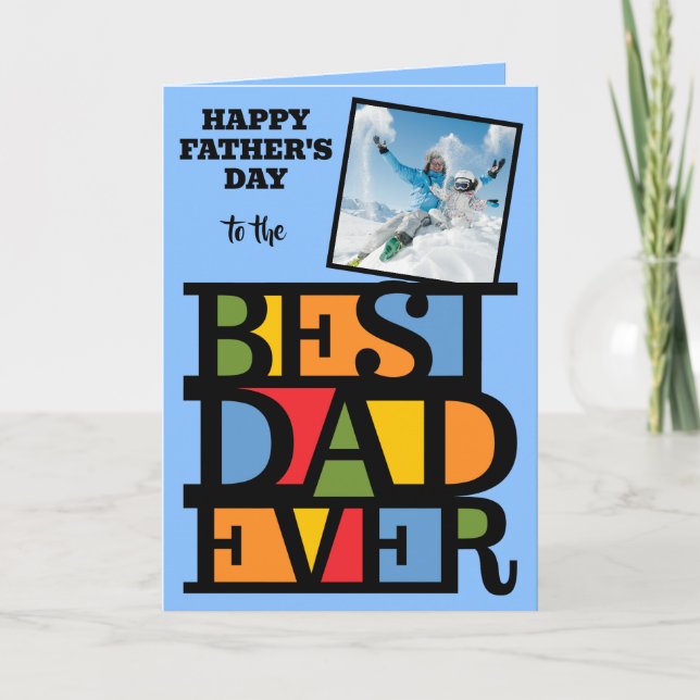 Anpassningsbar Text och foto BEST PAPPA EVER-hälsn Kort (Framsida)
