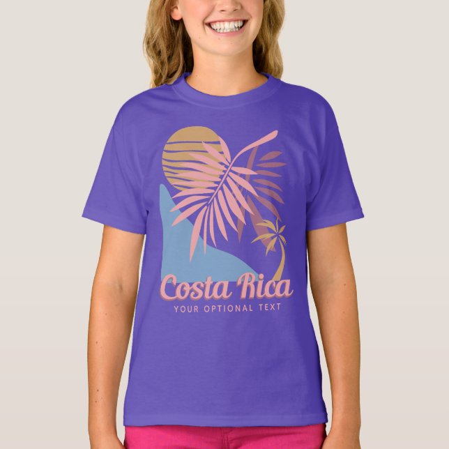 Anpassningsbar Text och Namn Costa Rica T Shirt (Framsida)