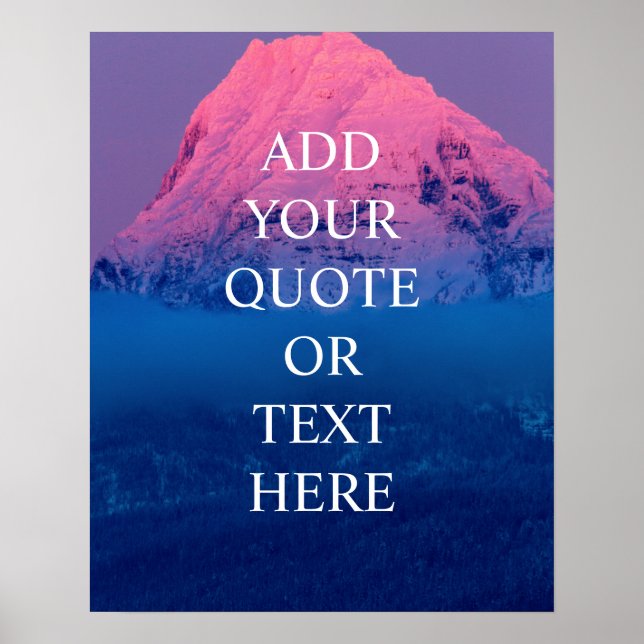Anpassningsbar Text Ombre Mountain-inspirationsoff Poster (Framsidan)