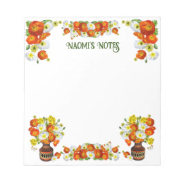 Anpassningsbar Text Orange och Vit diskett Anteckn Anteckningsblock