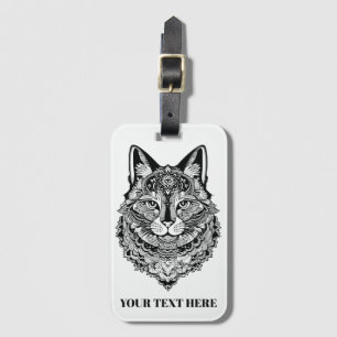 Anpassningsbar Text Ornamental Cat Bagagebricka