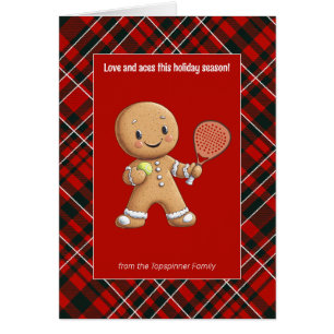 🎾 Anpassningsbar text, Padel Powered jul Hälsningskort