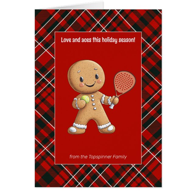 🎾 Anpassningsbar text, Padel Powered jul Hälsningskort (Framsidan)