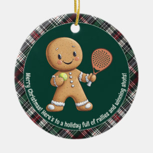 🎾 Anpassningsbar text, Padel Powered jul Julgransprydnad Keramik