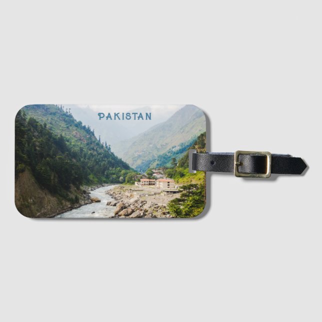 Anpassningsbar Text Pakistan Bagagebricka (Framsida horisontal)