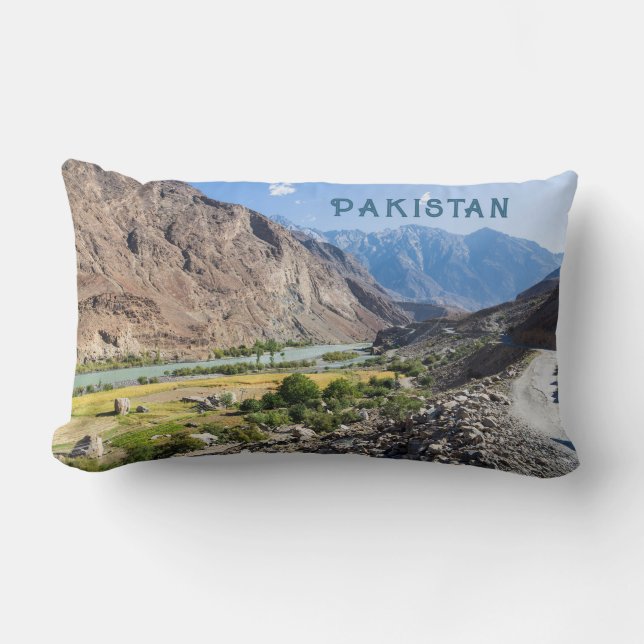 Anpassningsbar Text Pakistan Lumbarkudde (Framsida)
