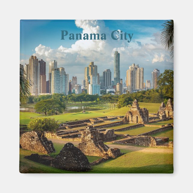 Anpassningsbar Text Panama City Magnet (Framsidan)