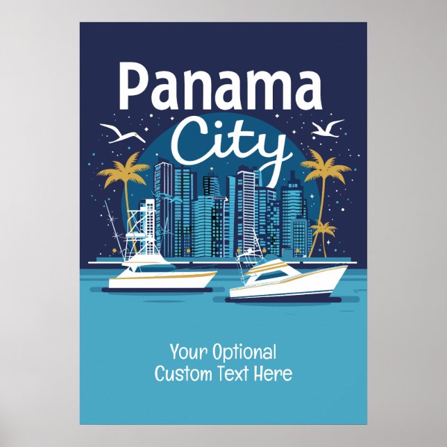 Anpassningsbar Text Panama City Poster (Framsidan)