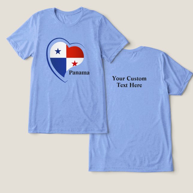 Anpassningsbar Text Panama Kärlek T Shirt (Design fram och bak)