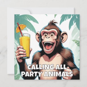 Anpassningsbar Text Party Animal Inbjudningar