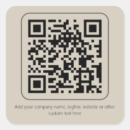 Anpassningsbar Text Pastel Creamy Vanilla QR-kodpr Fyrkantigt Klistermärke