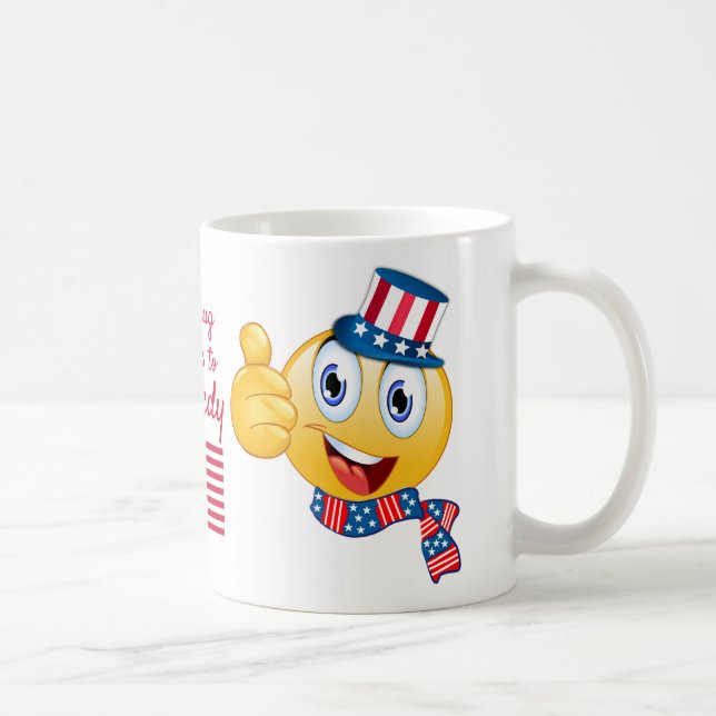 Anpassningsbar Text Patriotic Tecknad farbror Sam  Kaffemugg (Höger)