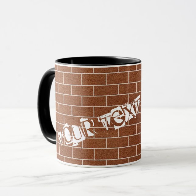 Anpassningsbar Text Personlig mugg Brick Wall Brow (Framsida vänster)