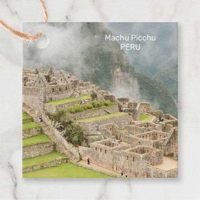 Anpassningsbar Text Peru Machu Picchu Gåvor Etiketter (Framsida)