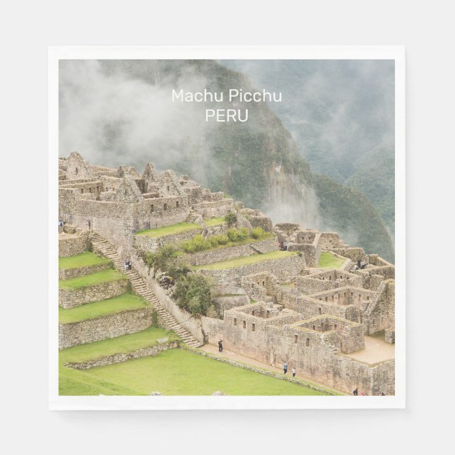 Anpassningsbar Text Peru Machu Picchu Pappersservett (Framsidan)