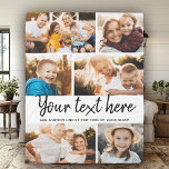 Anpassningsbar Text Photo Collage Modern Family Ke Fleecefilt<br><div class="desc">6 av dina favoritfoton med handskrivet skript för trendig som läser ditt anpassningsbar-meddelande med namn eller någon annan information nedan. Underbar nyckelgåva till vänner och familj!</div>