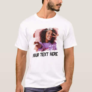 Anpassningsbar Text Photo Coola Grunge T-Shirt