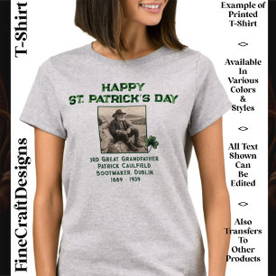 Anpassningsbar Text Photo, Irish Roots St Patrick' T Shirt