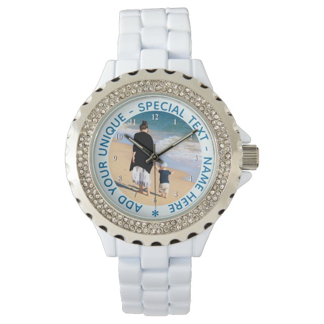 Anpassningsbar Text Photo Watch ger dina favoritfo Armbandsur (Framsida)