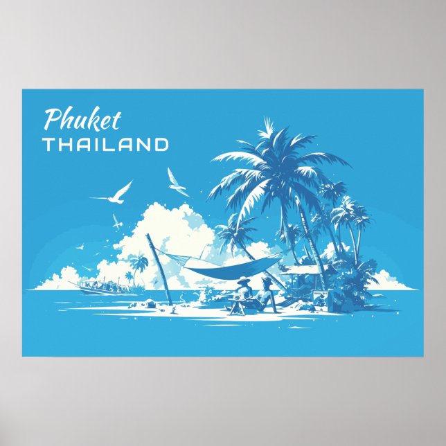 Anpassningsbar Text Phuket Thailand Poster (Framsidan)