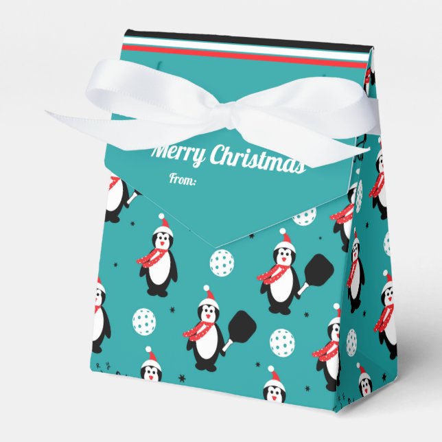 Anpassningsbar text, 🐧 Pickleball God jul 🎁 Favo Presentaskar (Framsidan Sidan)