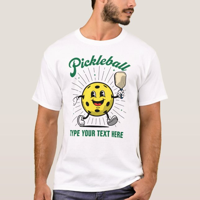 ANPASSNINGSBAR TEXT PICKLEBALL MASCOT by Picklebal T Shirt (Framsida)