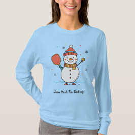 Anpassningsbar text Pickleball Snögubbe Cheer T Shirt