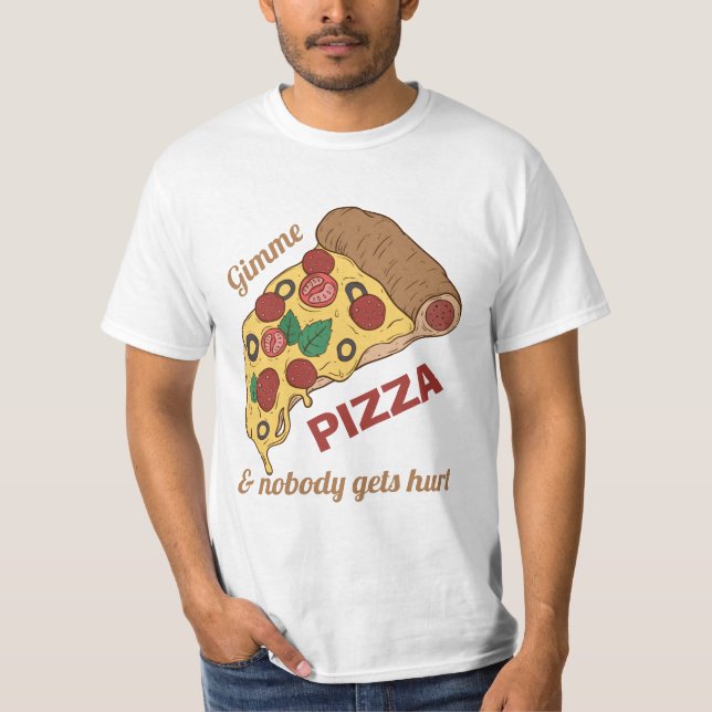 Anpassningsbar Text Pizza Segment Skjortor & jacka T-shirt (Framsida)