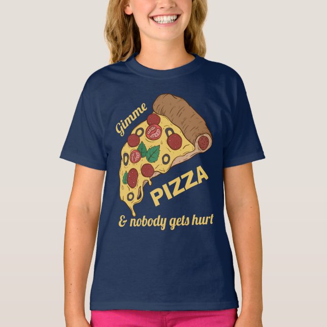 Anpassningsbar Text Pizza Segment Skjortor & jacka T-shirt (Framsida)