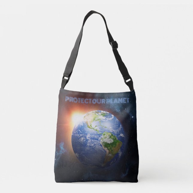 Anpassningsbar Text Planet Earth Axelväska (Baksida)