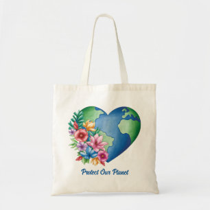 Anpassningsbar Text Planet Earth Heart Tygkasse