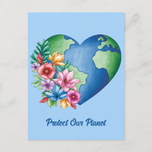 Anpassningsbar Text Planet Earth Heart Vykort