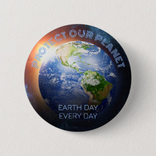 Anpassningsbar Text Planet Earth Knapp
