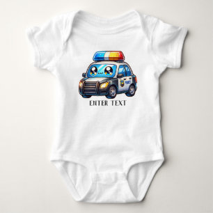 Anpassningsbar Text Pojke polisbil T Shirt