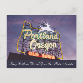 Anpassningsbar Text Portland Oregon White Stag Neo Vykort