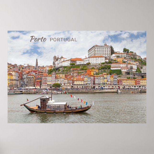 Anpassningsbar Text Porto Portugal Poster (Framsidan)