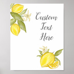 Anpassningsbar Text Poster för Lemon Thed Decor