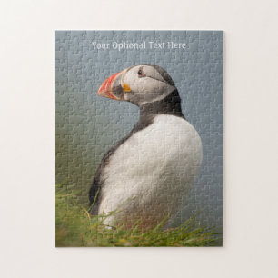 Anpassningsbar text Puffin-pussel Pussel