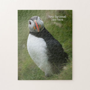 Anpassningsbar text Puffin-pussel Pussel