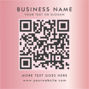 Anpassningsbar Text QR-Logotyp mall Ro Guld Glam Klistermärken