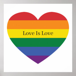 Anpassningsbar Text Rainbow Heart Poster