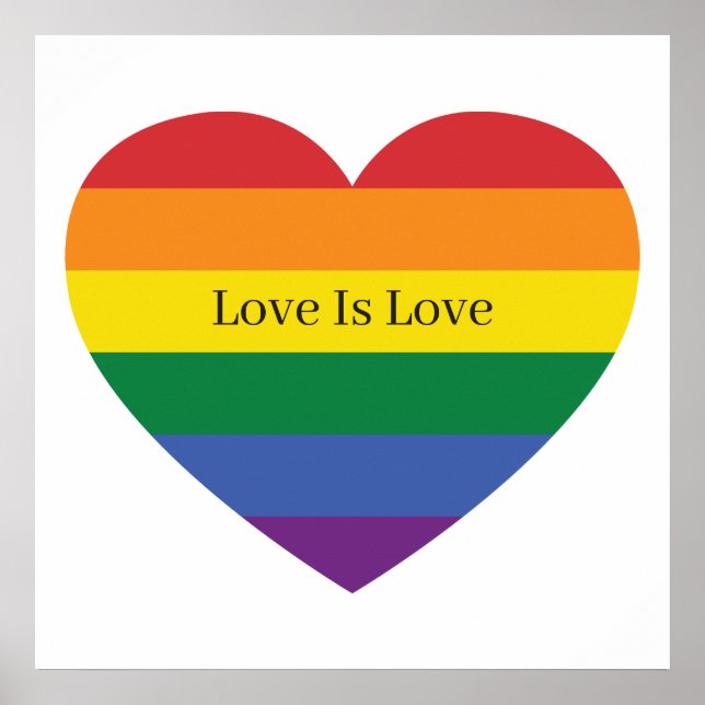 Anpassningsbar Text Rainbow Heart Poster (Framsidan)