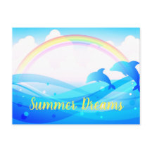 Anpassningsbar Text Rainbow Summer Magic Blue Dolp