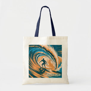 Anpassningsbar Text Retro Honolulu Hawaii Surfer S Tygkasse
